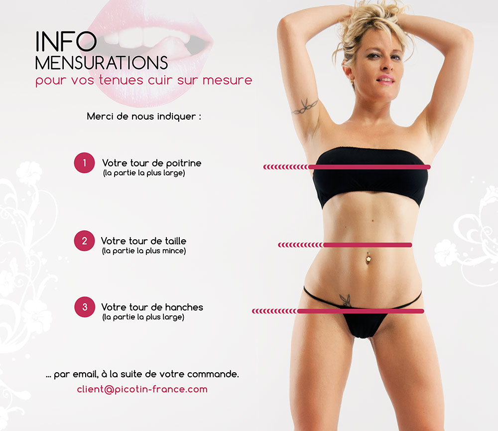 Mensuration pour tenue cuir veritable fait main