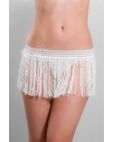 Jupe sexy à franges Blanc, PAMPILLE