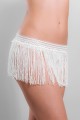 Jupe sexy à franges Blanc, PAMPILLE