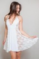 Robe sexy robe trés évasée blanc, NATACHA
