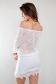 Robe épaules nues dentelle blanc Sylvie